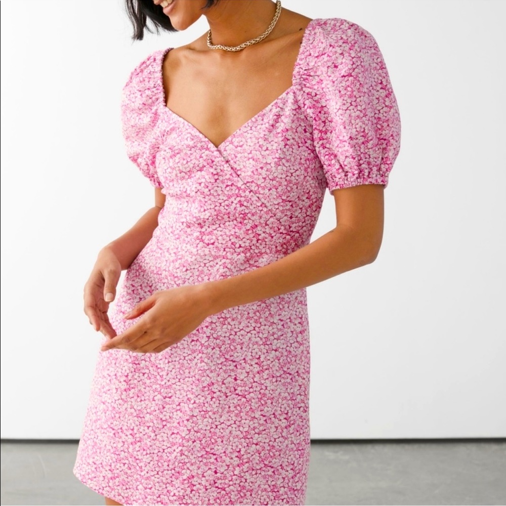 & OTHER STORIES Fitted Puff Sleeve Mini Dress